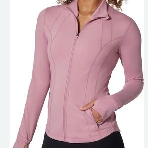 Yogalicious NWT women’s full zip performance jacket Dusky Mauve activewear top M